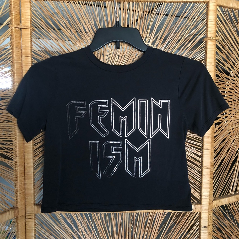 Chloe & Katie Feminism Cupro Crop Top Tee